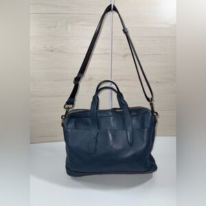 Coach Leather Briefcase Bag – Navy Blue